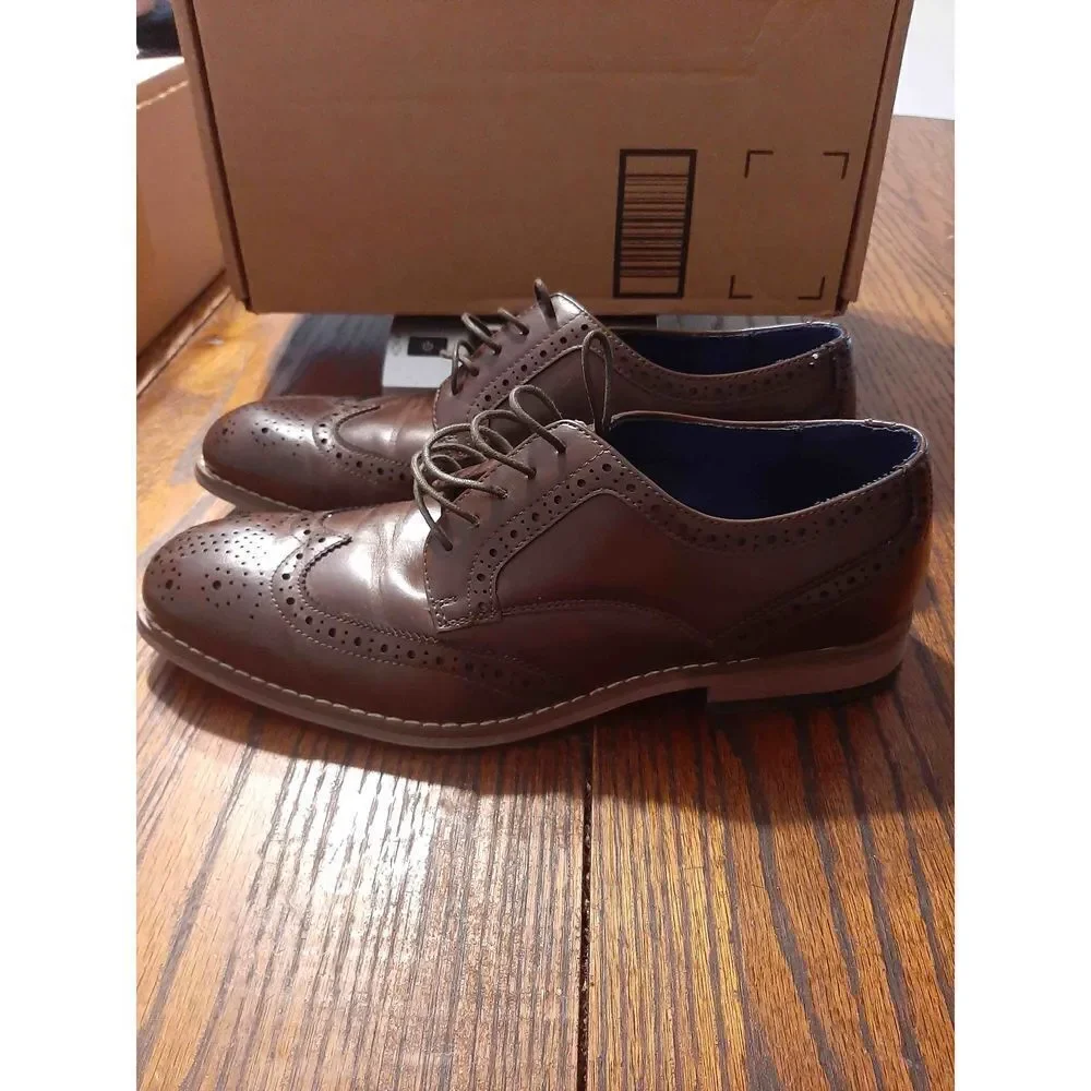Mens Size 7 Bruno Marc Brown William 2 Leather Oxford Dress Shoes